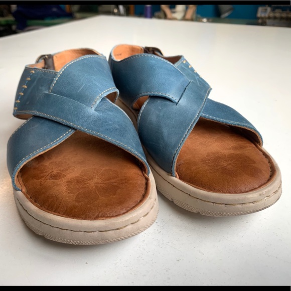 Born leather sandals crossover w ankle strap, excellent used condition - Picture 2 of 10